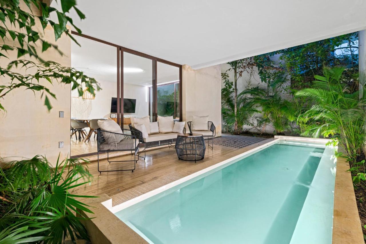 Private Pool Apartment For Groups Tulum Exterior foto